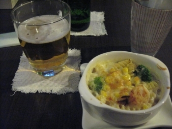 ミニグラタンと飲み物