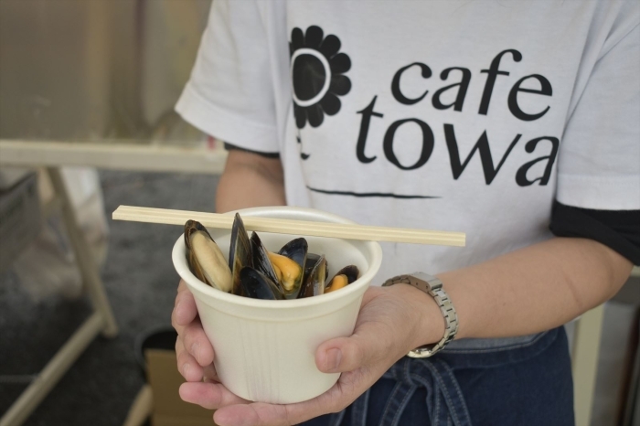 米沢市にある『cafe towa』さんのムール貝を使った料理
