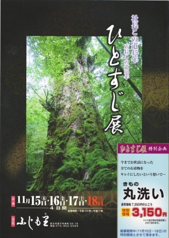 「≪あと２日間！！≫　織姫ねっと　認知度アップ活動中！！　『きものさろん　ふじも里（ふじもり）』様　（枚方　交野　寝屋川　四条畷　大東　門真　守口　大阪　呉服　着物　イベント　きもの丸洗い3150円（催事期間特別価格）　）」