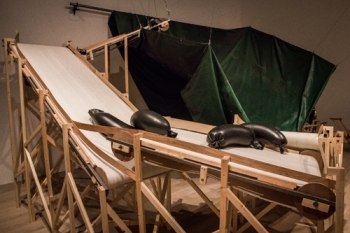 《ブリンブリン》森美術館での展示風景、2016年、<br>撮影：船木和倖