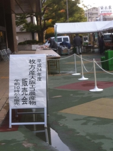 「枚方産大阪エコ農産物販売会　今日10時から　いそいでね」