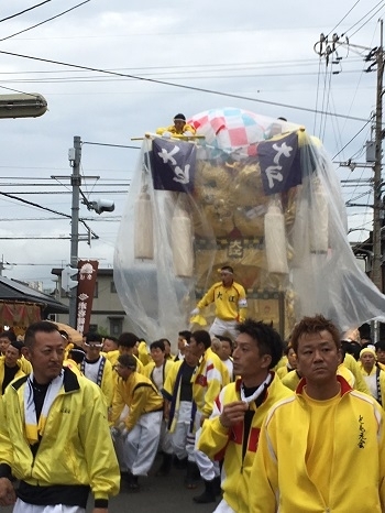 大江太鼓台到着