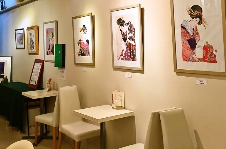 「カフェギャラリー モカ」芸術家作品を眺めながら、珈琲やお茶をお召し上がりください！