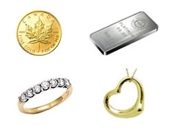 貴金属（金、プラチナ、銀）・ダイヤモンドなどの宝石類。「まちの買取屋さん」
