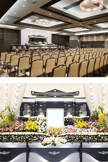 第2ホール式場、祭壇例「有限会社高松葬祭 ひすい野ホール」
