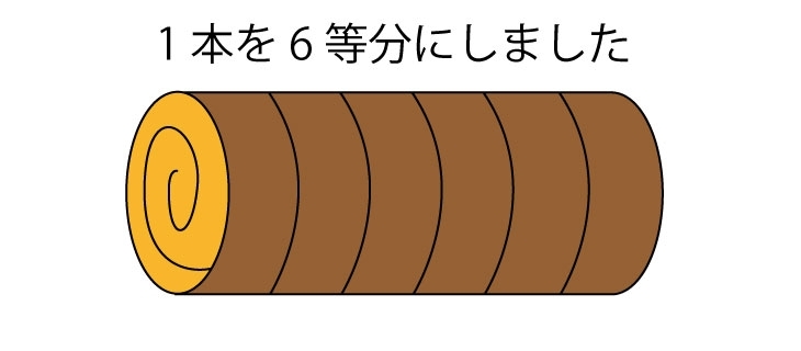 6切れ食べると1本分、ということです。