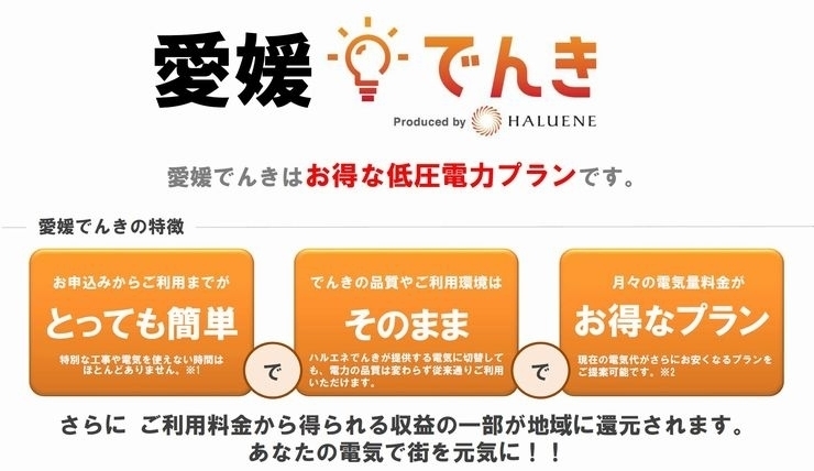 「愛媛でんき（愛媛エナジー株式会社）」とってもお得な愛媛でんき！！