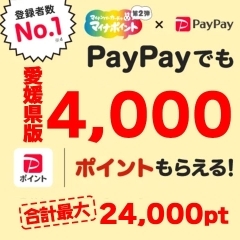 ペイペイでも愛媛県版マイナポイントがもらえる！合計最大24,000pt！！