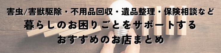 害虫・害獣駆除や、不用品回収、遺品整理、保険相談など暮らしのお困りごとをサポートするおすすめのお店まとめ【川越市・ふじみ野市・富士見市・鶴ヶ島市・坂戸市・川島町周辺】