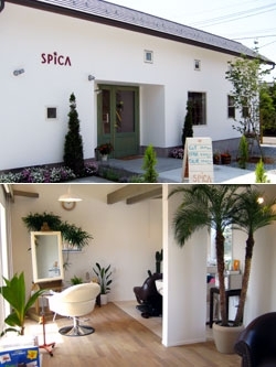 「ヘアーアトリエ SPICA（スピカ）」お庭に囲まれて、ゆったりとした空間の美容室です。