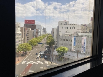 宮崎駅まで見渡せる7階からの眺望