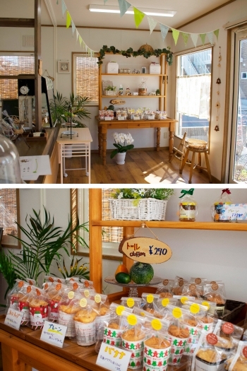 明るく開放感のある店内
季節ごとに楽しめるフレーバーもあります「Coffee＆Chiffonのお店 Cocoの実」