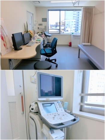 上：診察室
下：超音波検査器「金町駅前脳神経内科」