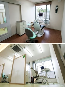 明るく清潔感のある診察室を心掛けています。「古川歯科」