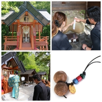 乳神神社。乳石殿をかたどった「おっぱい守」の授与も（右下）「浦幌神社」