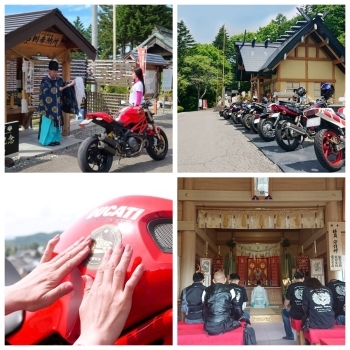 バイク交通安全祈願。毎年多くのライダーさんが訪れます「浦幌神社」