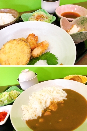 日替わりの「A定食」と「カレーセット」。ランチは毎日3種類！「みらい食堂」