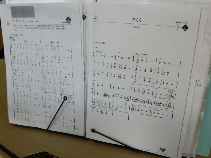 楽譜は、数字でドレミを表す数字譜です。同じ数字でも曲（調）によって押さえる位置が異なります。