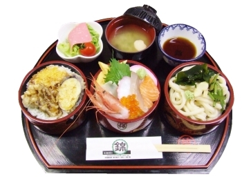 昼ランチの中のランチ三福丼　1100円「割烹 錦鮨」