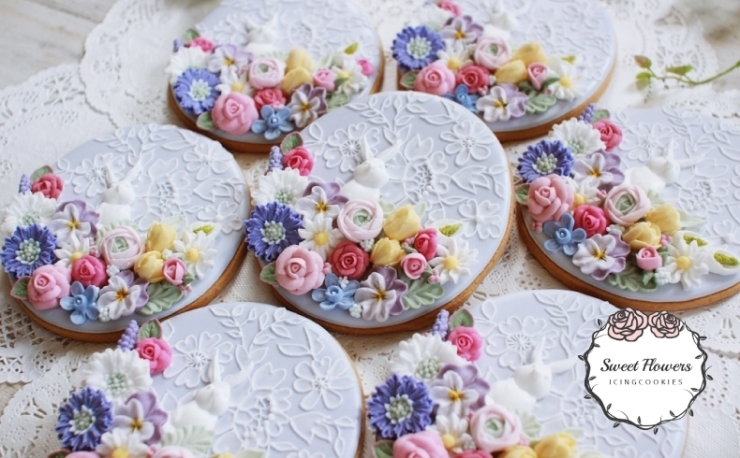「Sweet Flowers」アイシングクッキーはふふっと笑顔になる魔法のお菓子♪