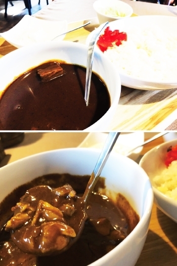 カレーセット　ライス大盛無料　サラダ・デザート・珈琲付　1100円「本格欧風カレー DEN'S（デンズ）」