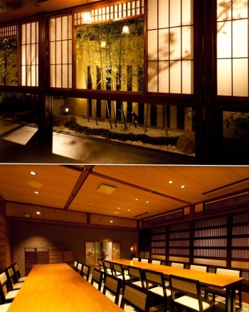 2階は椅子席。最大56名様まで可能。「愉楽 日本料理かぐらざか 川西多田本店」