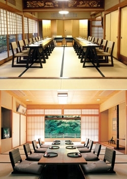 和室は椅子テーブル席のご用意もできますのでご安心ください。「ホテル武志山荘」