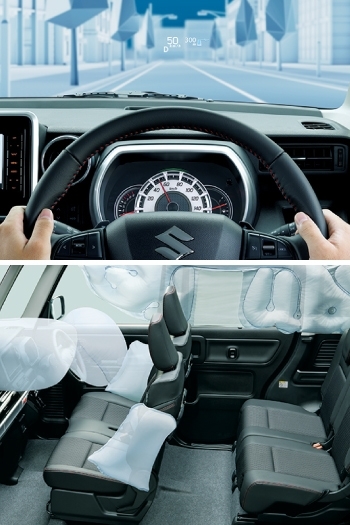 フロントガラスに車両情報をカラー表示＆6つのエアバッグの備え「磯崎自動車工業株式会社」