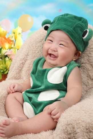 カエルちゃんの衣装です「七五三⭐︎十三参り⭐︎成人式⭐︎赤ちゃんの100日記念⭐︎」