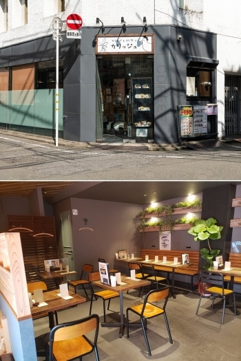 千舟町店のイートインスペースはカフェのようなオシャレ空間。「からあげやカリッジュ 衣山店」