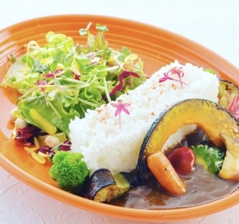 ダムカレーは野菜もたっぷり♪「biocafe（ビオカフェ）」