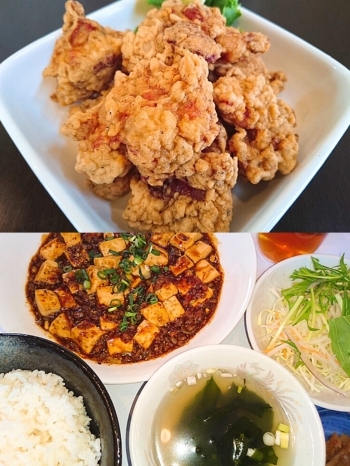 人気メニューのザンギ・麻婆豆腐定食「中華食彩房 味萬（アジマン）」