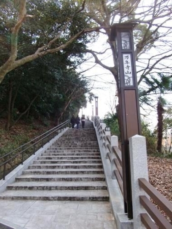 （万年寺山への石段）