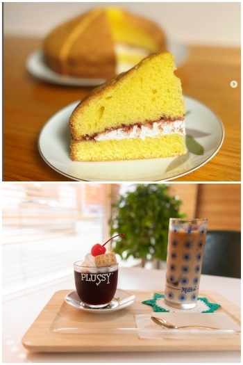 おやつケーキ「ビクトリアケーキ」／定番のコーヒーゼリー「猫舌食堂」