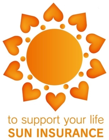 サン保険のロゴマーク。この太陽が目印です！「株式会社 サン保険コンサルタント」