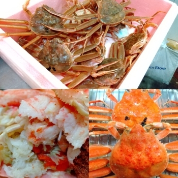 秋冬限定の「香箱蟹コース」。京都丹後産の新鮮な蟹を使用。「くずし割烹はら子」