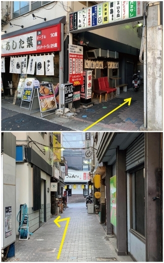 三島駅前通り名店街の東側から入ると左手にお店があります「鉄板屋JIN」