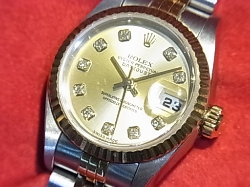 「ロレックス デイトジャスト 79173G 10Pダイヤ レディース腕時計 高価買取」