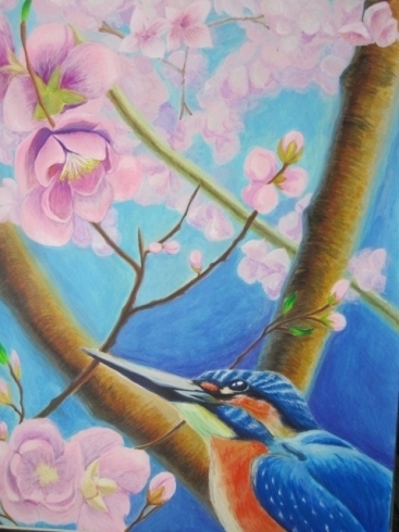 「一般科生徒作品「桜と鳥」」