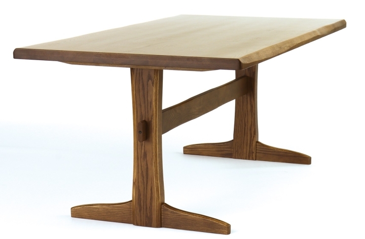 ベンチをお使いの方には 使い勝手のいいＴ型脚を「存在感のある 一枚板風テーブル はいかが❔」