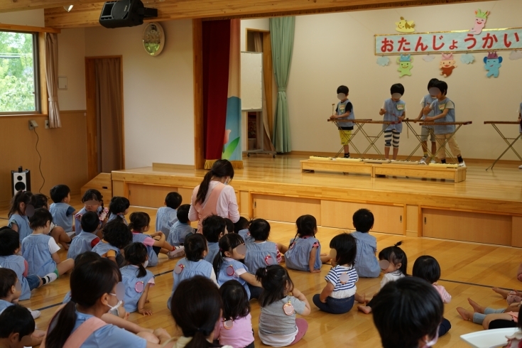 「今日はお誕生日会　５月の子育て支援事業はすべて中止。」