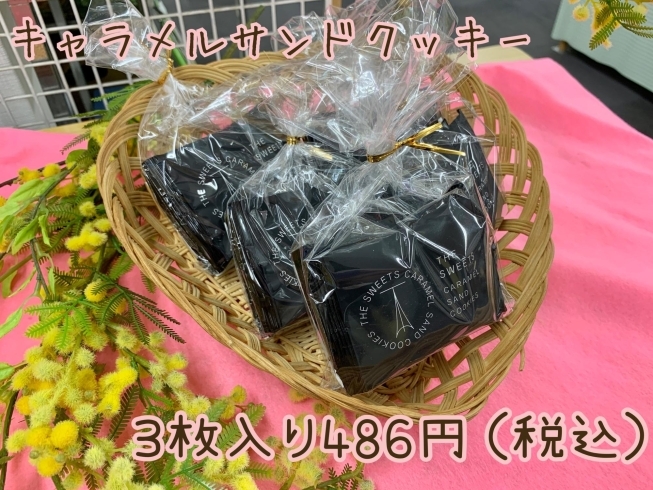3枚入り486円「【大人気！】キャラメルサンドクッキーにお試しサイズ登場！【シャディホームハタヤ】」