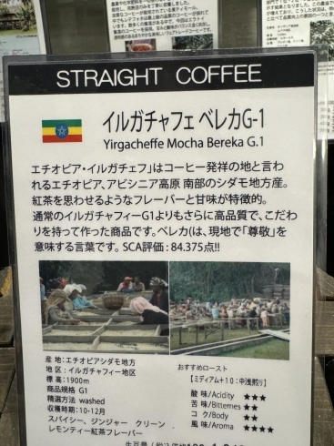 紅茶のような香り高い上品な味わいのコーヒーをどうぞ「市川駅南口すぐ【グリーン珈琲焙煎所】/エチオピアのモカコーヒーはいかがですか？ 上質な香りと甘味をお楽しみいただけます、お試しください！！」