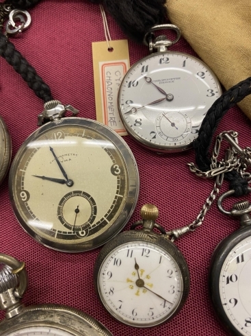 CYMAなど外国製のポケットウォッチです「昔の時計が色々　千葉のアンティークショップDEN」