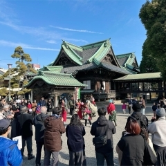【令和7年柴又の獅子舞門付け】獅子舞に頭を噛まれて疫病退治!