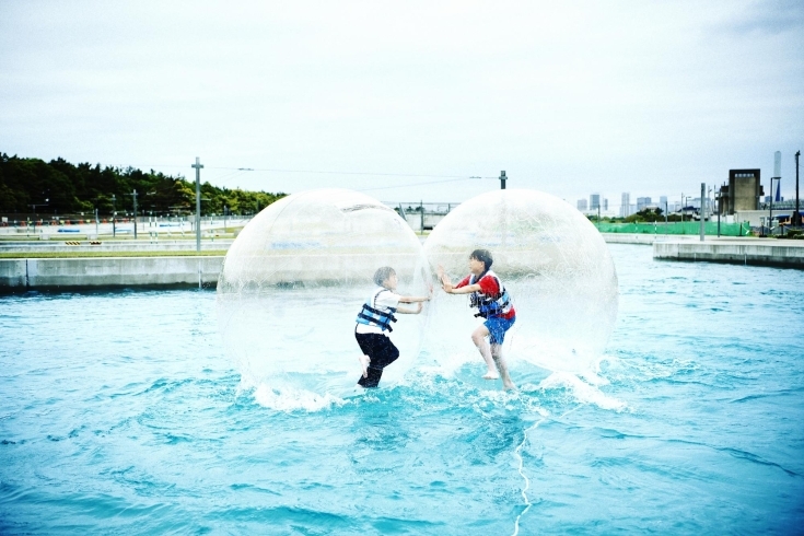 ウォーターバルーン「江戸川区で水上遊具体験！水の上を走ってみよう！！」