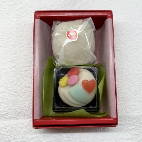 いちご大福とバレンタイン上生菓子セット「もうすぐバレンタイン(о´∀`о)」