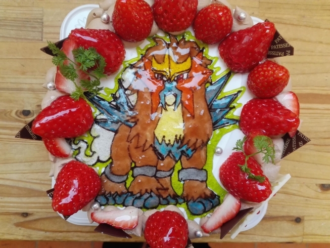 ポケモンキャラクターデコレーションケーキ「クレールは明日１３日は店休日です！」