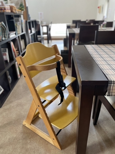 「キッズメニュー&椅子ご用意しております。岡山市東区西大寺カフェママビスコッティ」