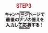 キャンペーンページで最後のナゾの答えを入力して応募する!